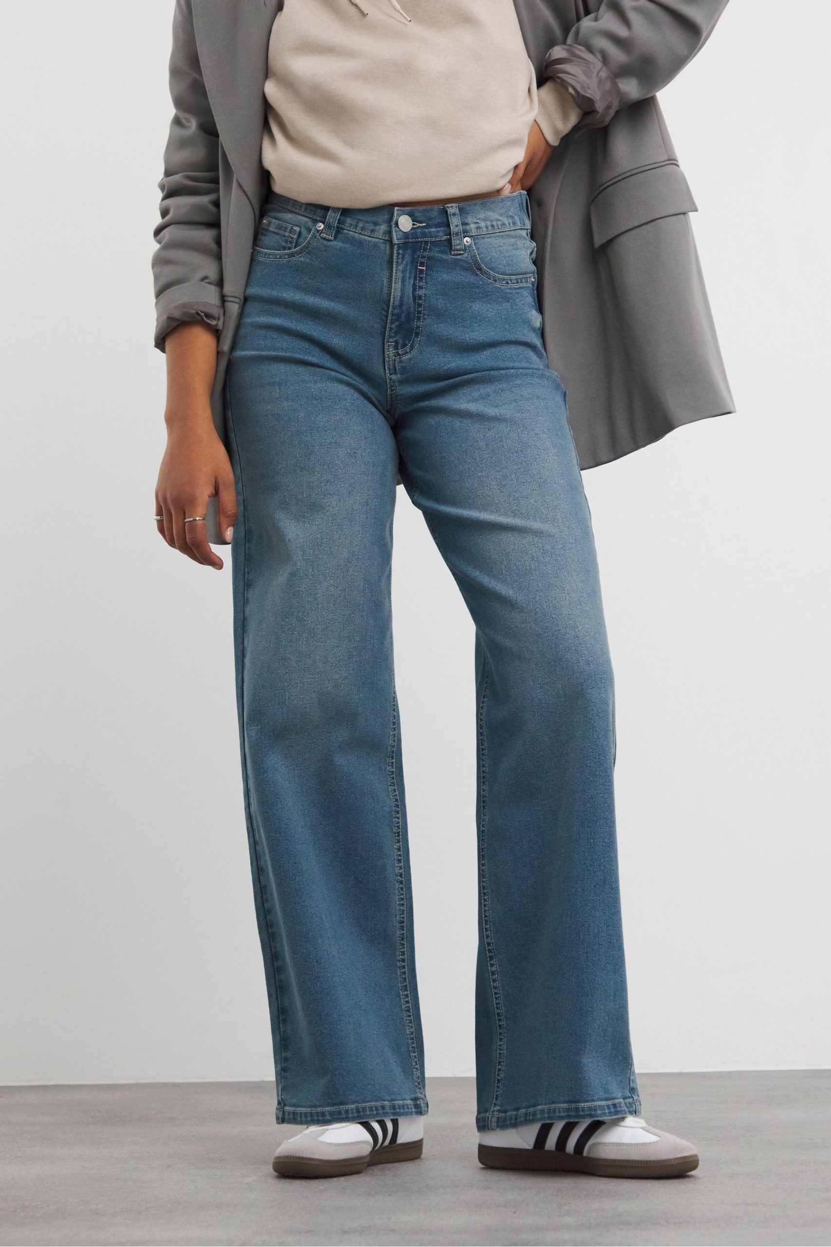 RID241 Simply Be Light Blue 24/7 Wide Leg Jeans