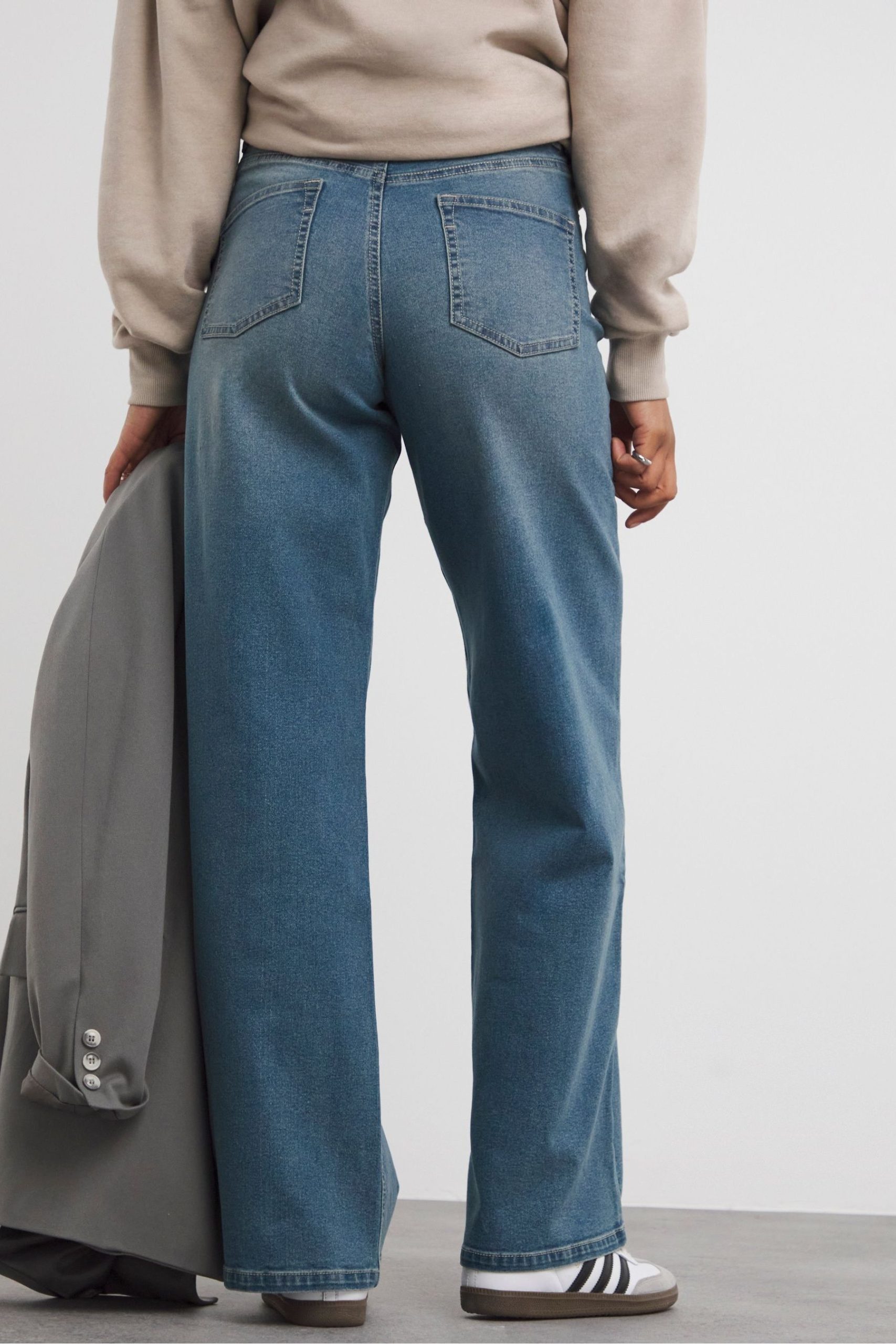 RID241 Simply Be Light Blue 24/7 Wide Leg Jeans - Image 2