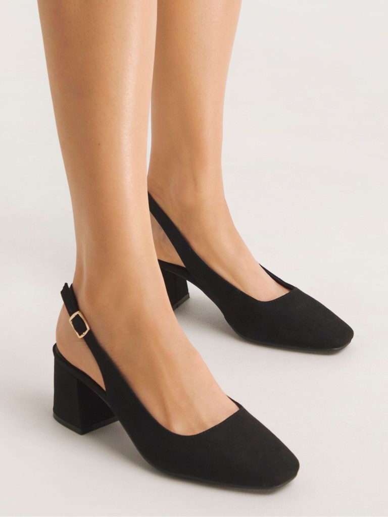 RID263 Regular Fit Kaya Kitten Heel Black Shoes