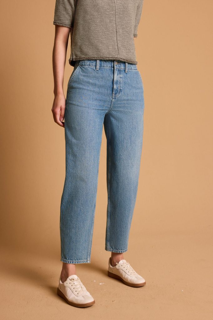 RID247 Mid Wash 100% Cotton Balloon Barrel Jeans
