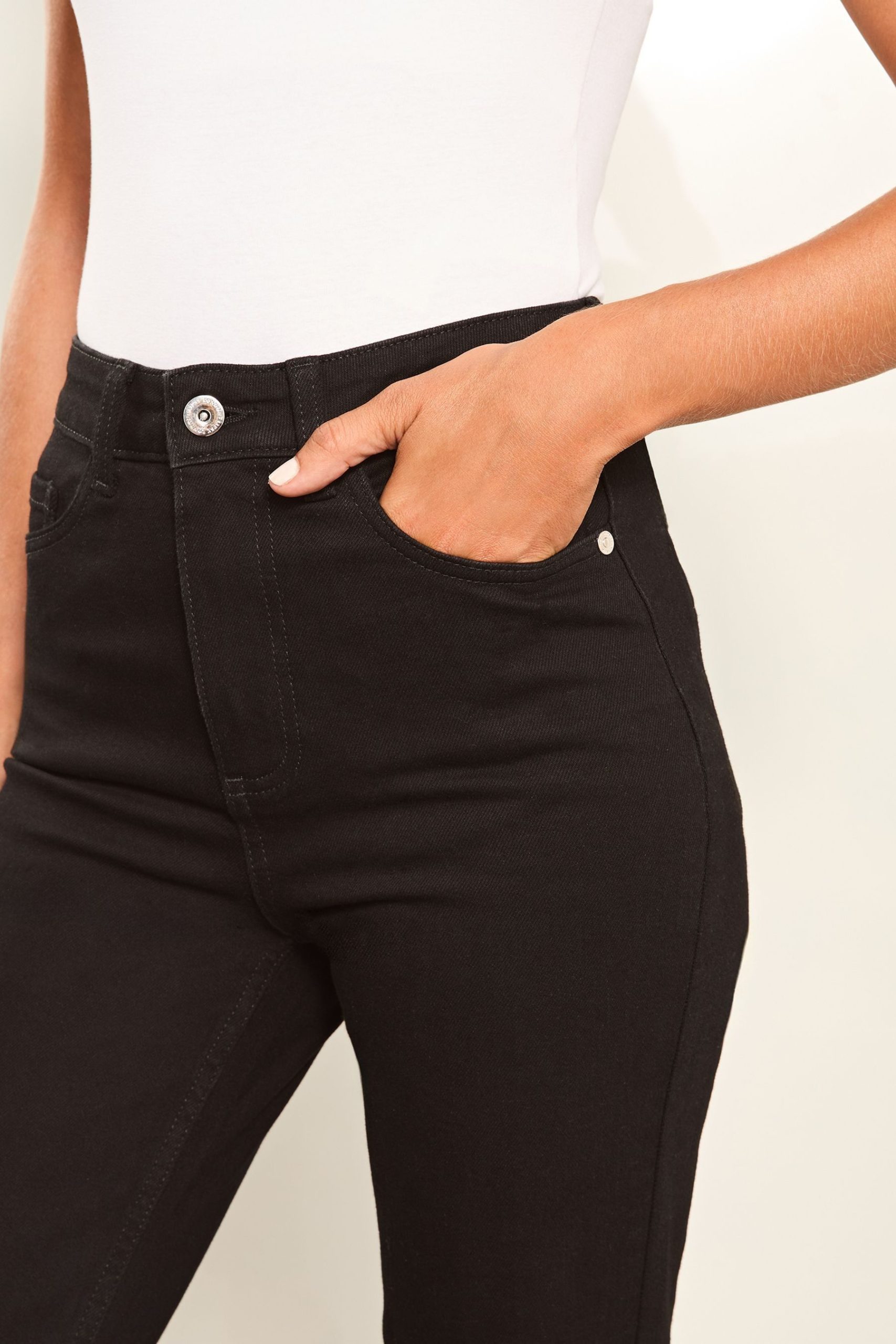 RID259 Black High Waist Crop Straight Leg jeans - Image 3