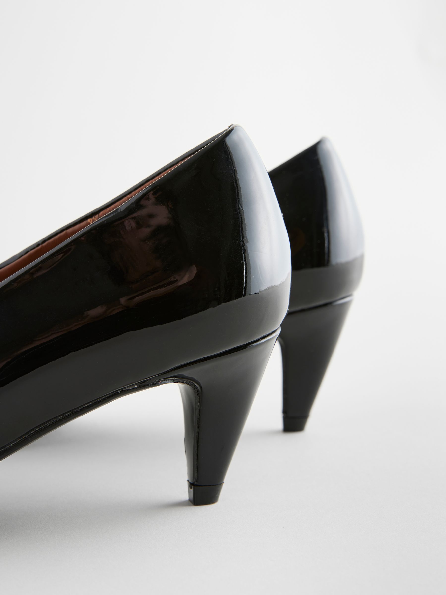 RID271 Black Holland Kitten Heel Slingback Shoes - Image 4