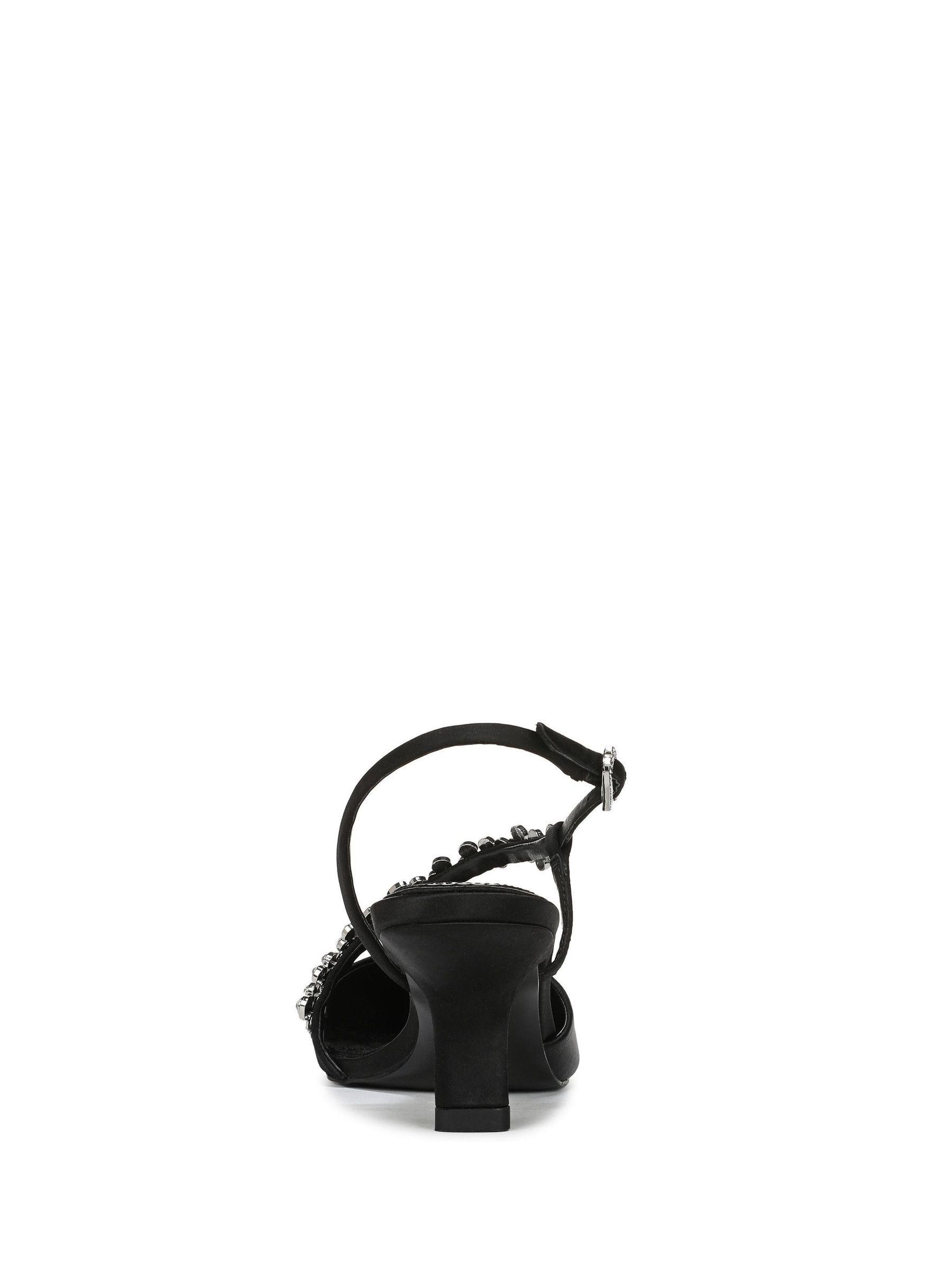 RID262 Black Signature Leather Point Toe Tube Strap Kitten Heels - Image 4