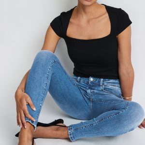 RID244 Mid Blue Low Skinny Jeans
