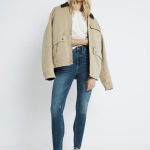 RID256 Blue Skinny High Rise Raw Hem Jeans